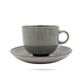 Filiżanka ze spodkiem 250 ml Rustic Grey ALUMINA PORCELANA BOGUCICE