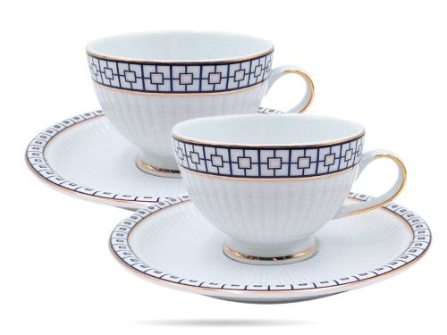 Filiżanki ze spodkami 200 ml 2 szt Patra prezent PORCELANA BOGUCICE