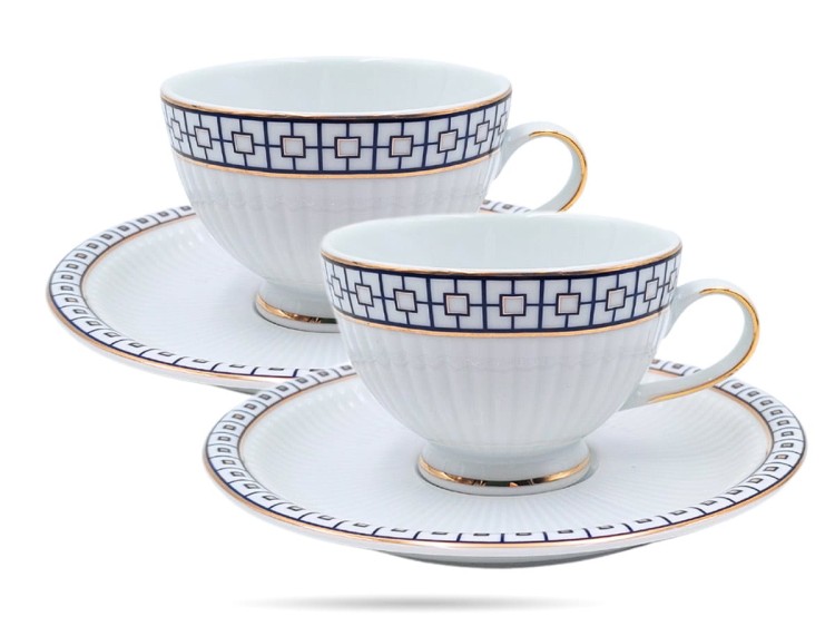 Filiżanki ze spodkami 200 ml 2 szt Patra prezent PORCELANA BOGUCICE