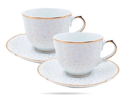 Filiżanki ze spodkami 220 ml 2 szt prezent Alessia PORCELANA BOGUCICE