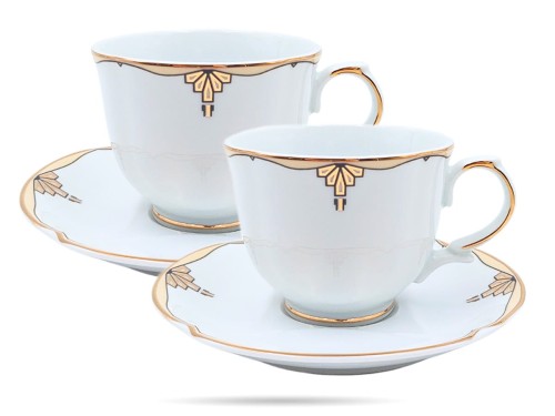 Filiżanki ze spodkami 220 ml 2 szt prezent Clara PORCELANA BOGUCICE