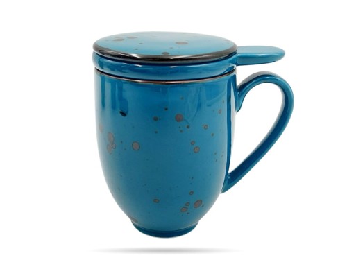 Kubek z pokrywką 400 ml zaparzacz Cottage Laguna Alumina PORCELANA BOGUCICE