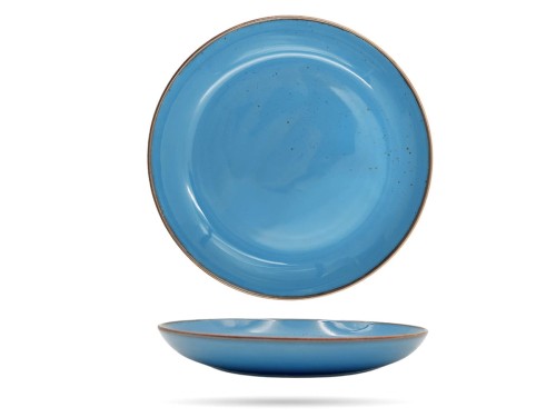 Talerz obiadowy płytki 27 cm Rustic Blue niebieski Alumina PORCELANA BOGUCICE