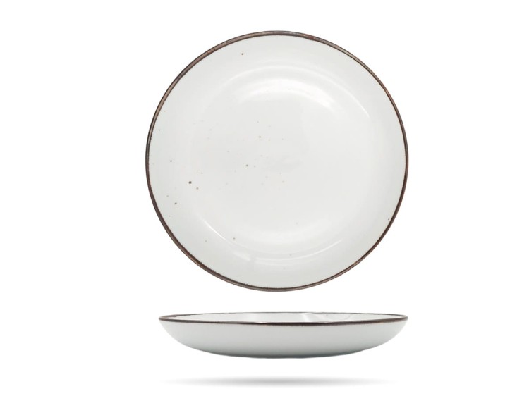 Talerz deserowy 22 cm Rustic Snow biały Alumina PORCELANA BOGUCICE