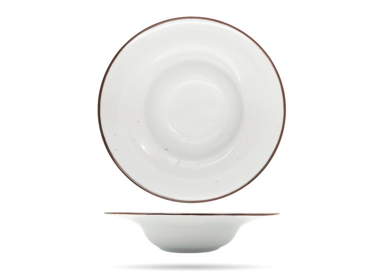 Talerz głęboki pasta 27,5 cm Rustic Snow biały Alumina PORCELANA BOGUCICE