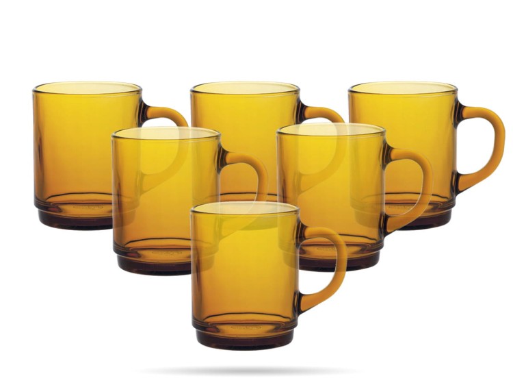 Kubki szklane sztaplowane 6 szt bursztynowe Versailles Amber  260 ml DURALEX