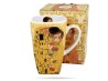 Kubek kwadratowy Klimt Pocałunek ecru 630 ml porcelana na prezent DUO