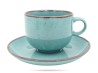 Filiżanka ze spodkiem 250 ml zielona Rustic Green PORCELANA BOGUCICE