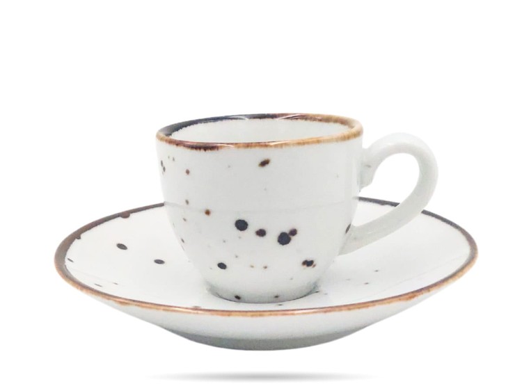 Filiżanka ze spodkiem espresso 90 ml biała Cottage White PORCELANA BOGUCICE