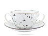 Bulionówka ze spodkiem 450 ml biała Cottage White PORCELANA BOGUCICE