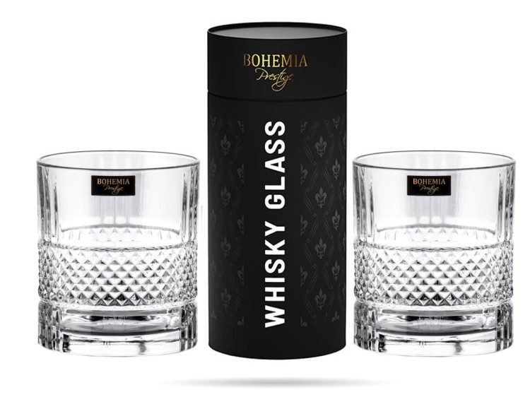 2 x Szklanka do whisky Prestige Elegante Tuba 340 ml kryształ BOHEMIA