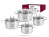 Komplet garnków Brava 4 garnki z pokrywkami stal GERLACH