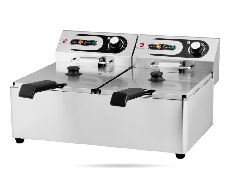 Podwójna frytownica elektryczna 2 x 6 L | 2 x 3 KW RESTO QUALITY