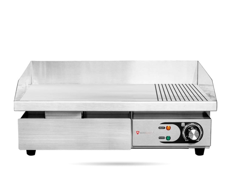 Elektryczna płyta grillowa 2/3 gładka 1/3 ryflowana 3 KW RESTO QUALITY