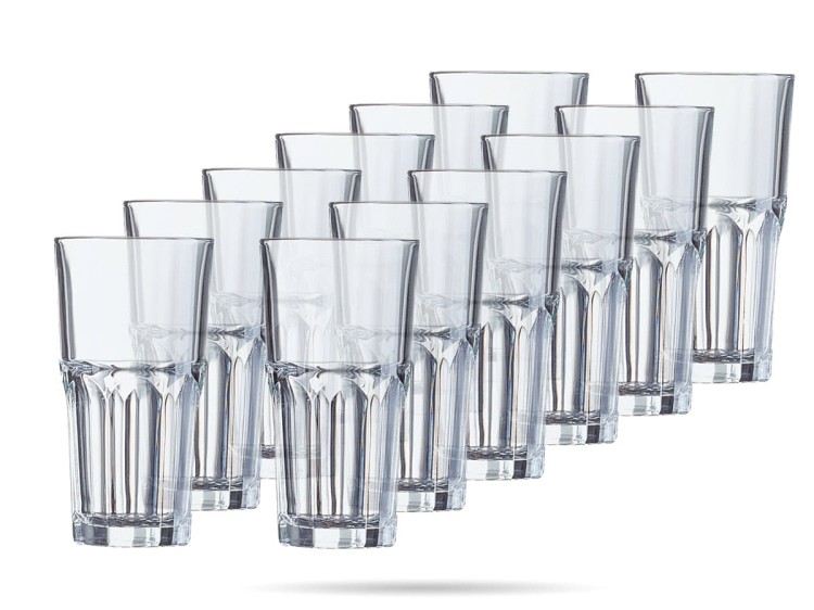 Szklanki wysokie 460 ml zestaw 12 szt Granity ARCOROC