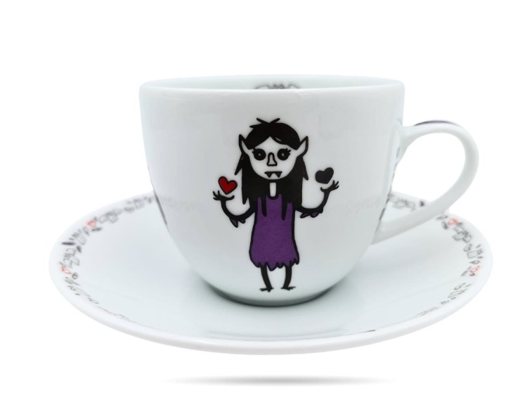 Filiżanka ze spodkiem 320 ml Strziga kolekcja śląska PORCELANA BOGUCICE