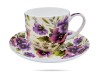 Filiżanki ze spodkami 320 ml 2 szt bratki porcelana na prezent CARMANI