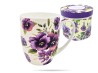 Kubek kwiaty bratki 420 ml porcelana na prezent CARMANI