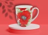 Kubek kwiaty maki 420 ml porcelana na prezent CARMANI