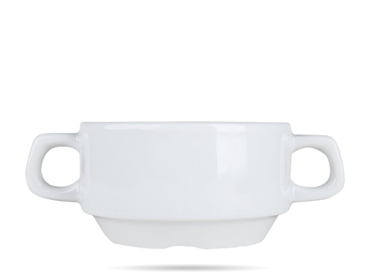 Bulionówka z uszami 320 ml biała porcelana Kaszub Hel LUBIANA