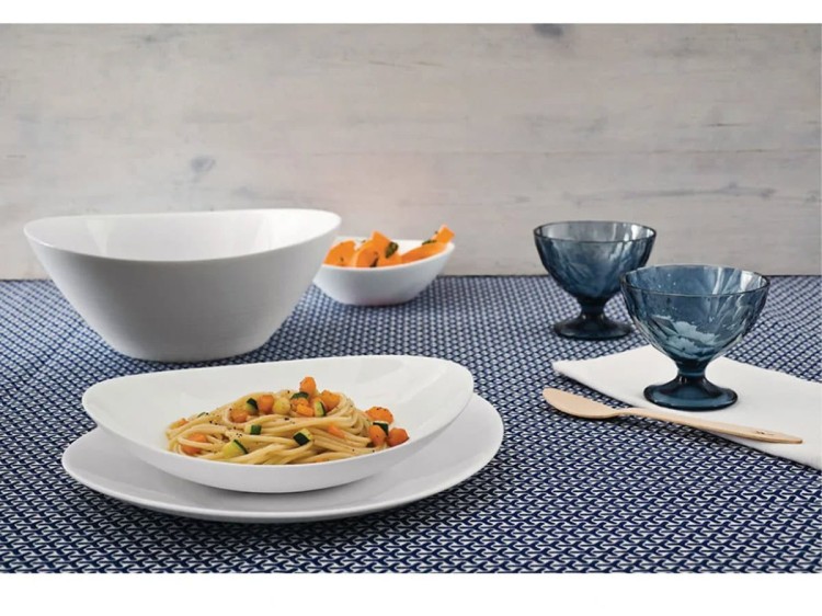 Serwis obiadowy z salaterką dla 6 os 25 el biały Prometeo BORMIOLI ROCCO