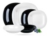 Serwis obiadowy dla 12 osób 36 elementów czarno biały Carine LUMINARC