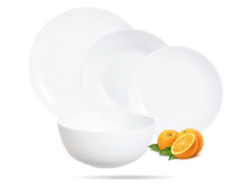 Serwis obiadowy z dużą salaterką dla 6 os 19 el biały Diwali LUMINARC