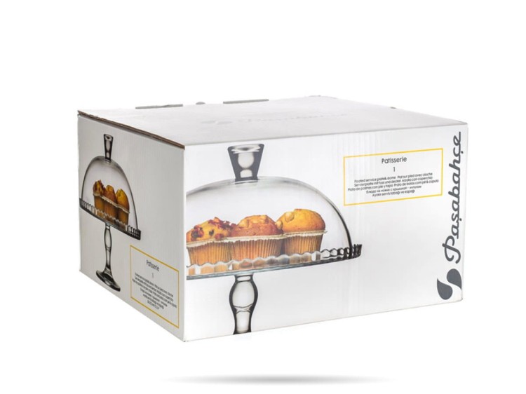 Patera z kloszem szklana 32cm Patisserie PASABAHCE