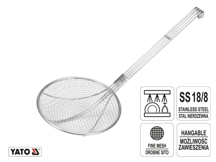 Łyżka cedzakowa nierdzewna 51 cm śr. 20 cm YATO