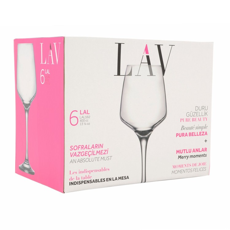 6 kieliszków do wina lub wody 400 ml LAL LAV