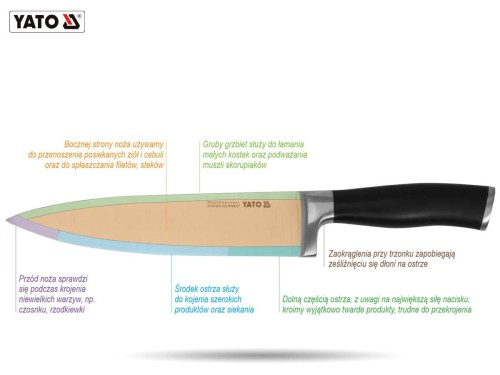 Nóż kuty kucharski gastro 25 cm YATO