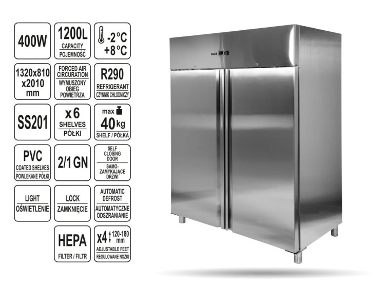Szafa chłodnicza 2-drzwiowa 1200L YATO