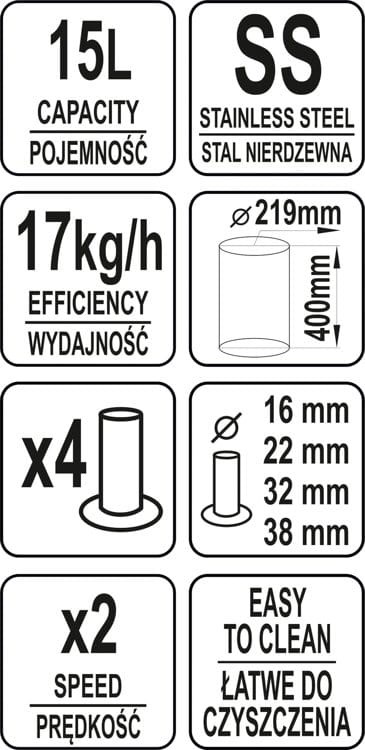Nadziewarka do kiełbas 15 L 17kg/h YATO