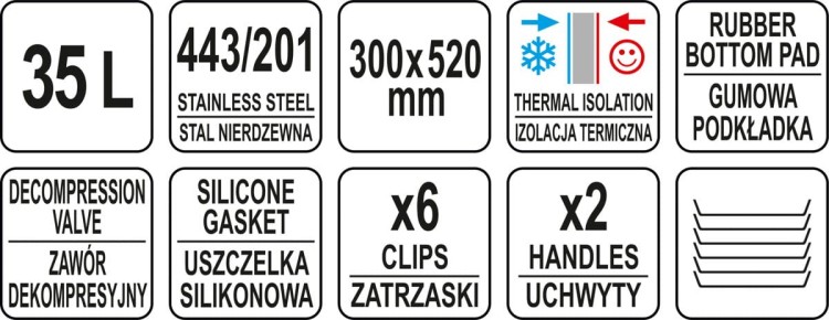 Termos do transportu żywności 35 L YATO