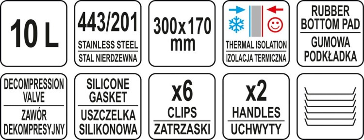 Termos cateringowy do transportu żywności 10L YATO
