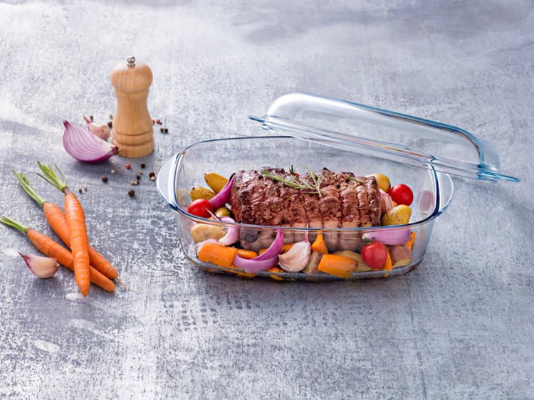 Szklane naczynie żaroodporne z pokrywą 33 x 20 cm 4,5 L PYREX