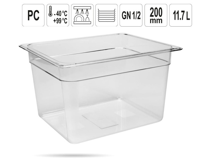 Pojemnik PC gastronomiczny GN 1/2 200 mm YATO