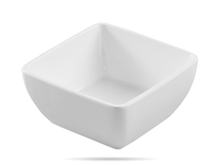Miska z melaminy kwadratowa biała 7,9 cm SZRON
