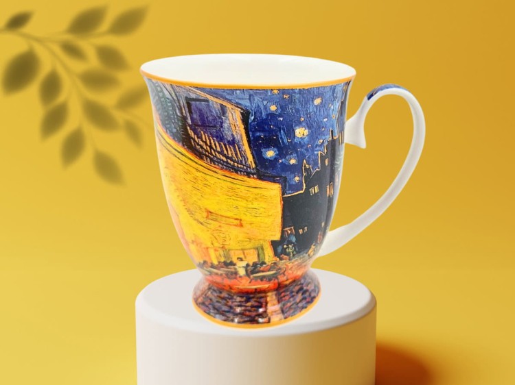 Kubki w sercu Van Gogh Tarasy 300 ml 2 szt porcelana na prezent CARMANI