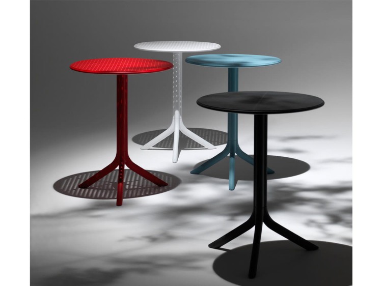 Stolik ogrodowy Step ażur czarny antracyt ∅ 60,5 cm, wys. 76,5 i 40 cm NARDI