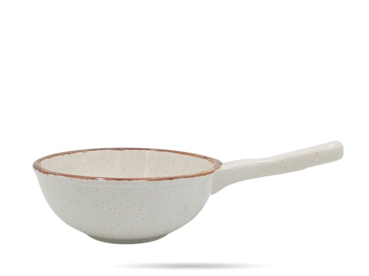 Salaterka z rączką Sand Seasons średnica 16 cm kremowa porcelana PORLAND