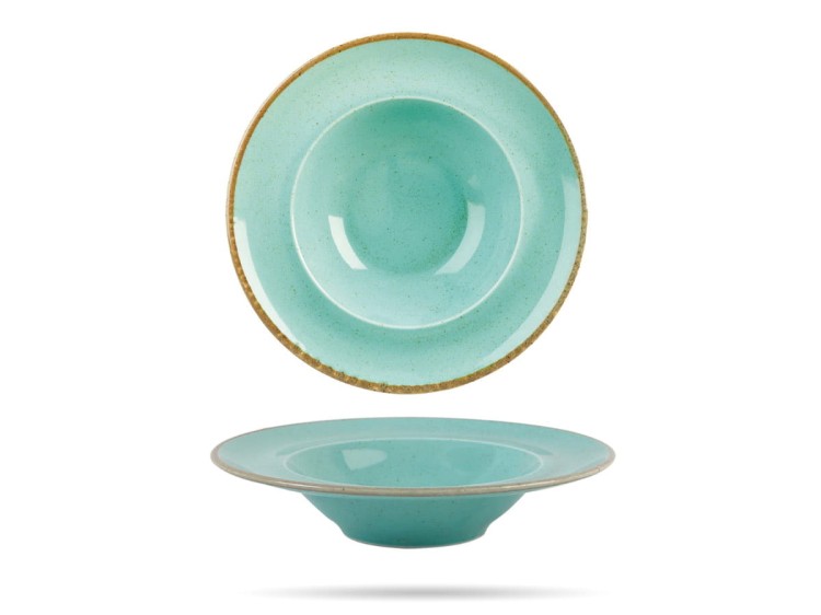 Talerz do pasty risotto Laguna 30 cm turkus porcelana Seasons PORLAND