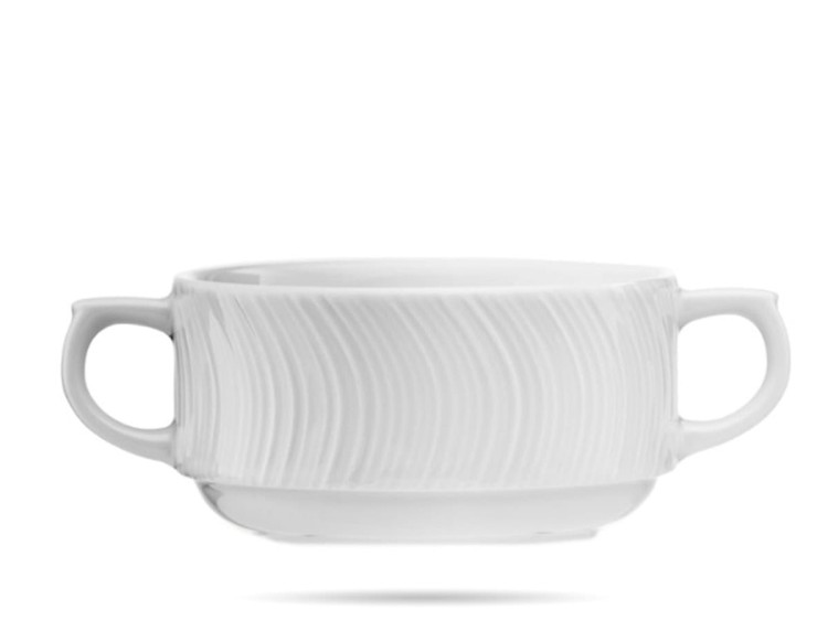 Bulionówka z uszami 300 ml biała porcelana River LUBIANA