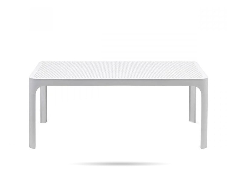 Stół ogrodowy ażurowy blat Net 100 x 60 cm bianco biały NARDI