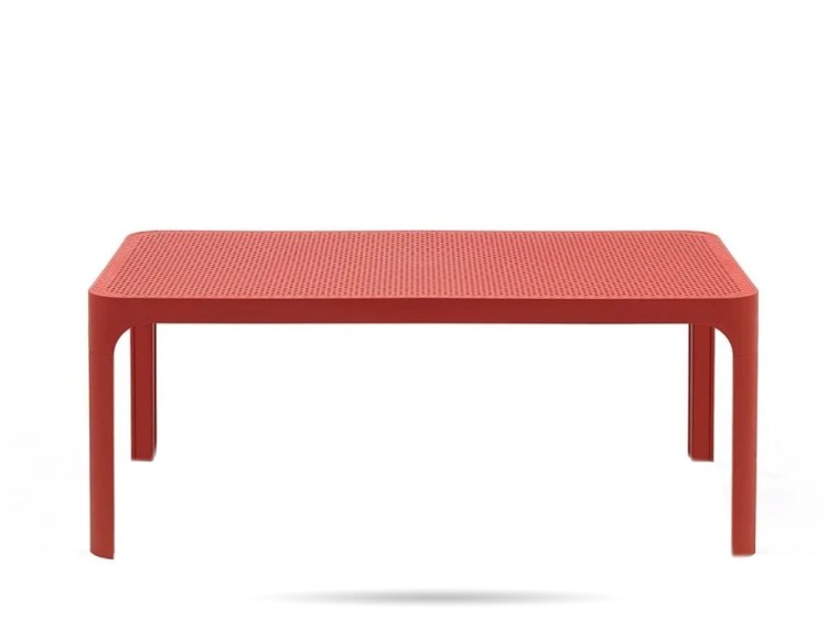 Stół ogrodowy ażurowy blat Net 100 x 60 cm corallo czerwony NARDI