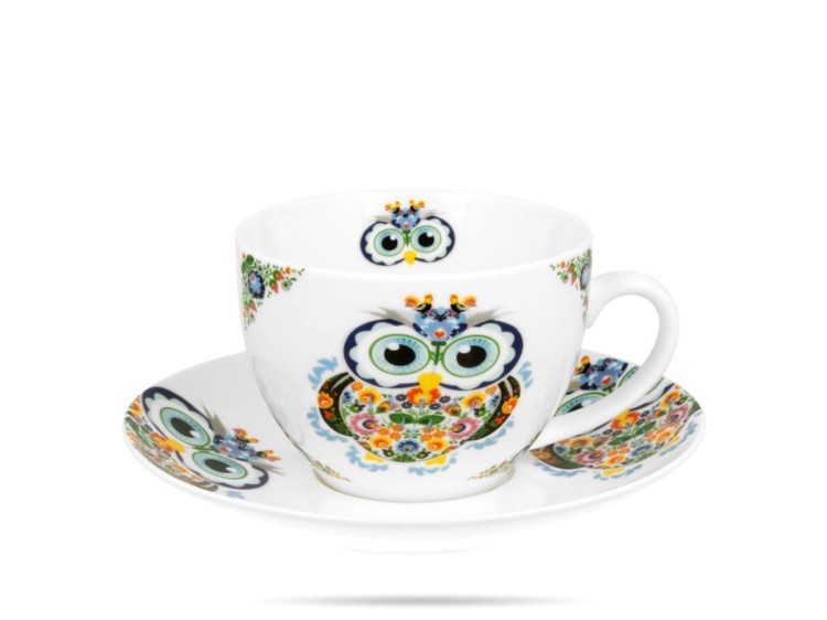 Filiżanka ze spodkiem 270 ml Sowa Etno DUO