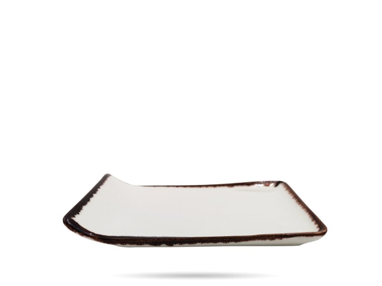 Talerz serwingowy płytki Vanilla 21,5 x 17,5 cm kremowy porcelana FINE DINE