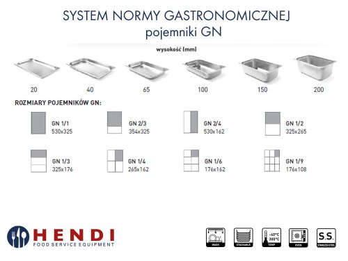 Pojemnik GN 1/4 Budget Line wys. 200mm HENDI