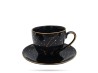 2 czarne filiżanki ze spodkami Zodiak BOGUCICE