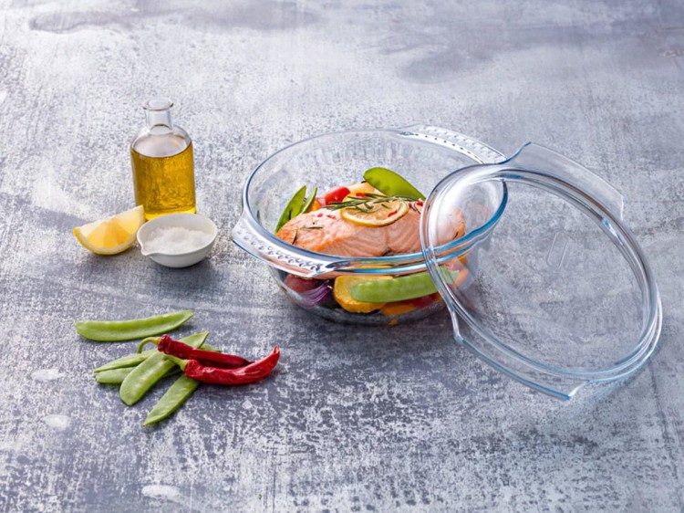 Szklane naczynie żaroodporne z pokrywą średnica 26 cm 5,1 L PYREX